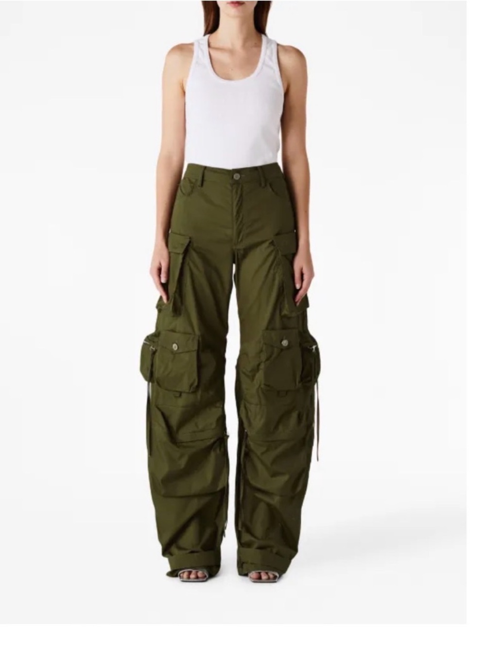 Olive Green Cargo Utility Pants